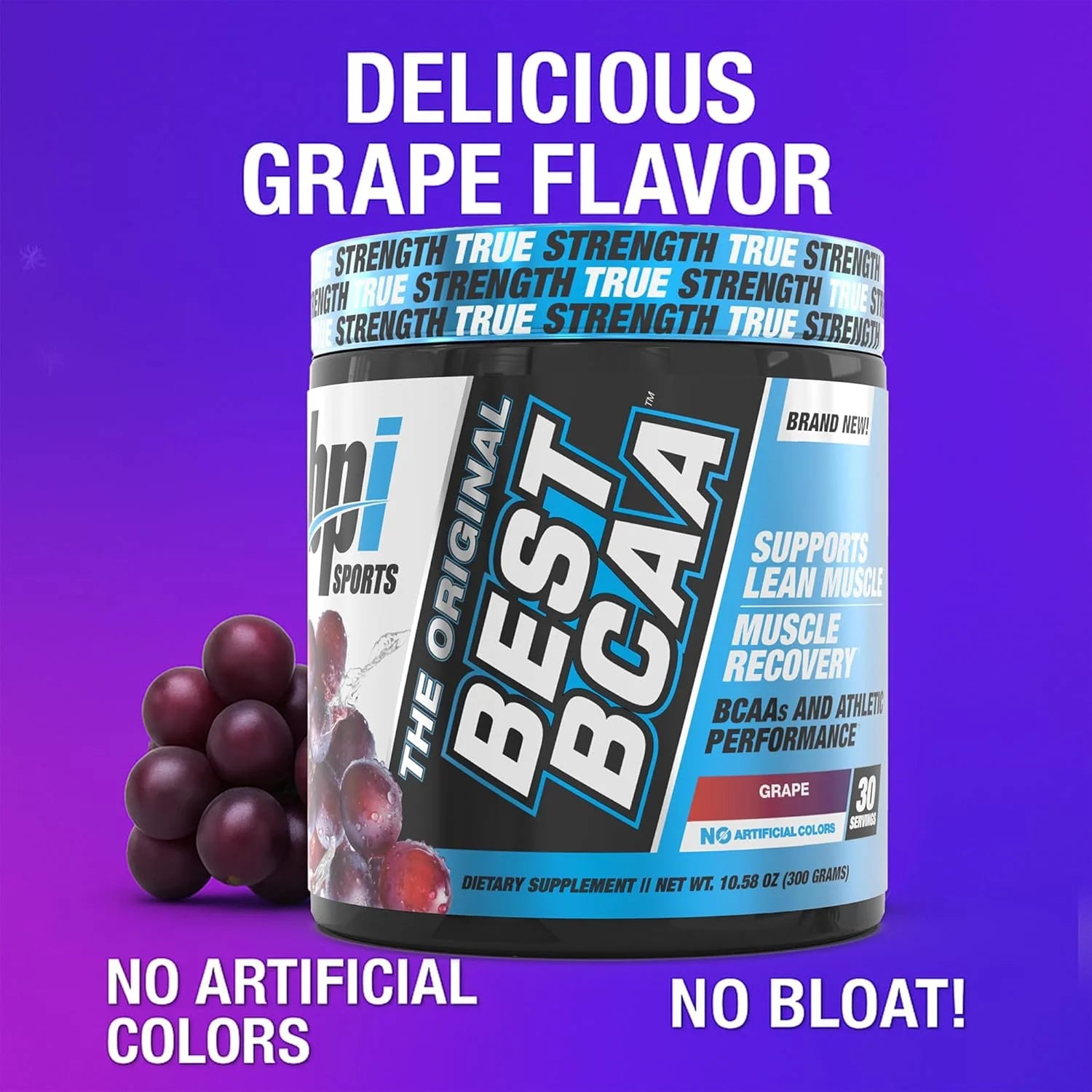 Best BCAA Powder, Grape, 10.58 Oz, 30 Servings, Amino Acids for Muscle Recovery