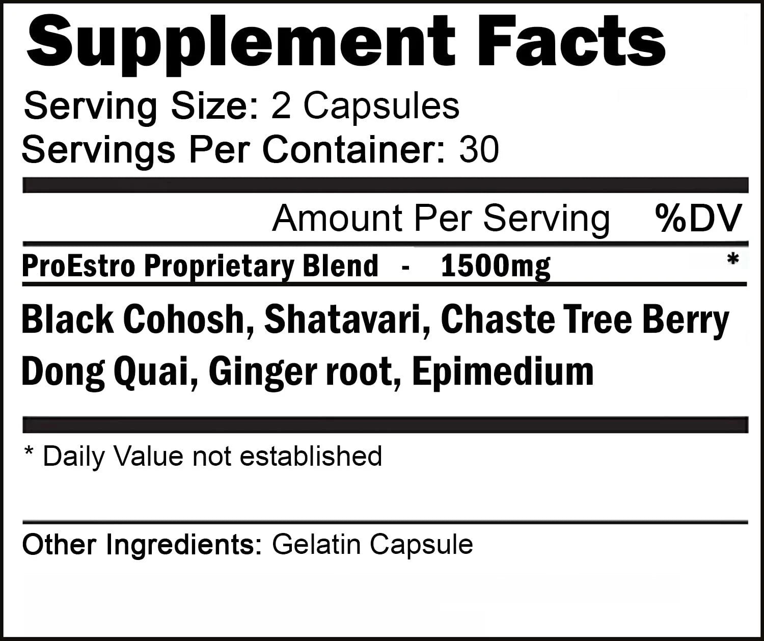 Proestro Estrogen Pills for Women | Female Hormone Balance Supplement | Fertility to Menopause Mood and Energy Support - 60 Capsules