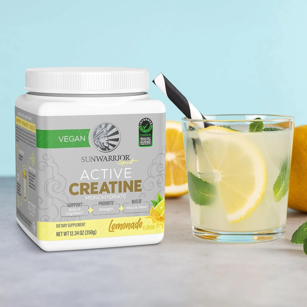 Vegan Creatine Monohydrate Powder, Preworkout Recover Supplement, Lemonade, 12.34 Oz