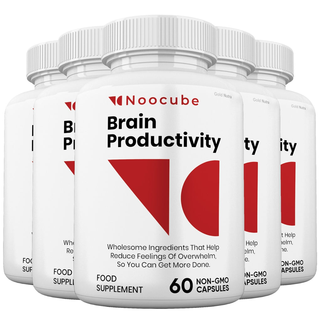 (5 Pack) Noocube Brain Productivity Pills, Cognitive & Memory, Premium Formula