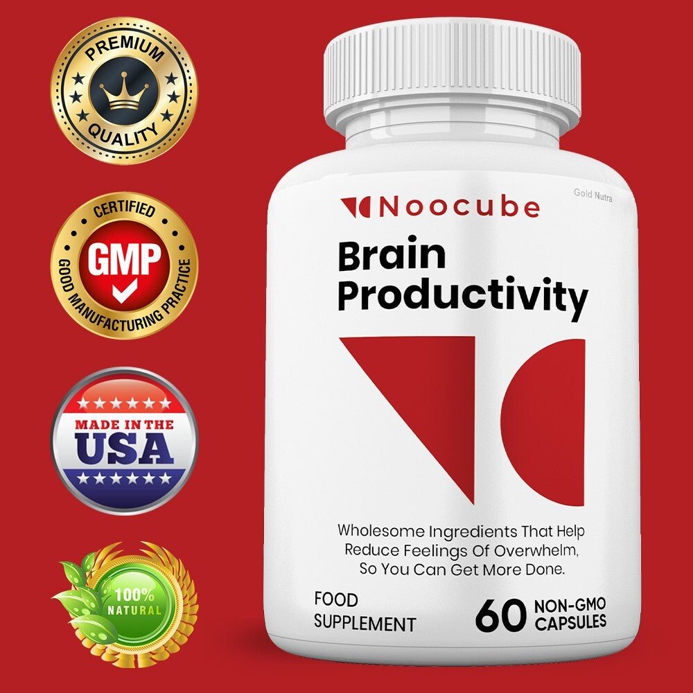 (5 Pack) Noocube Brain Productivity Pills, Cognitive & Memory, Premium Formula