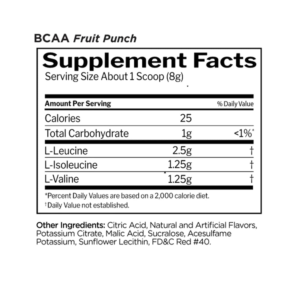 RULE 1 BCAA 30 Serv Fruit Punch Branched Chain Amino Acids 222G