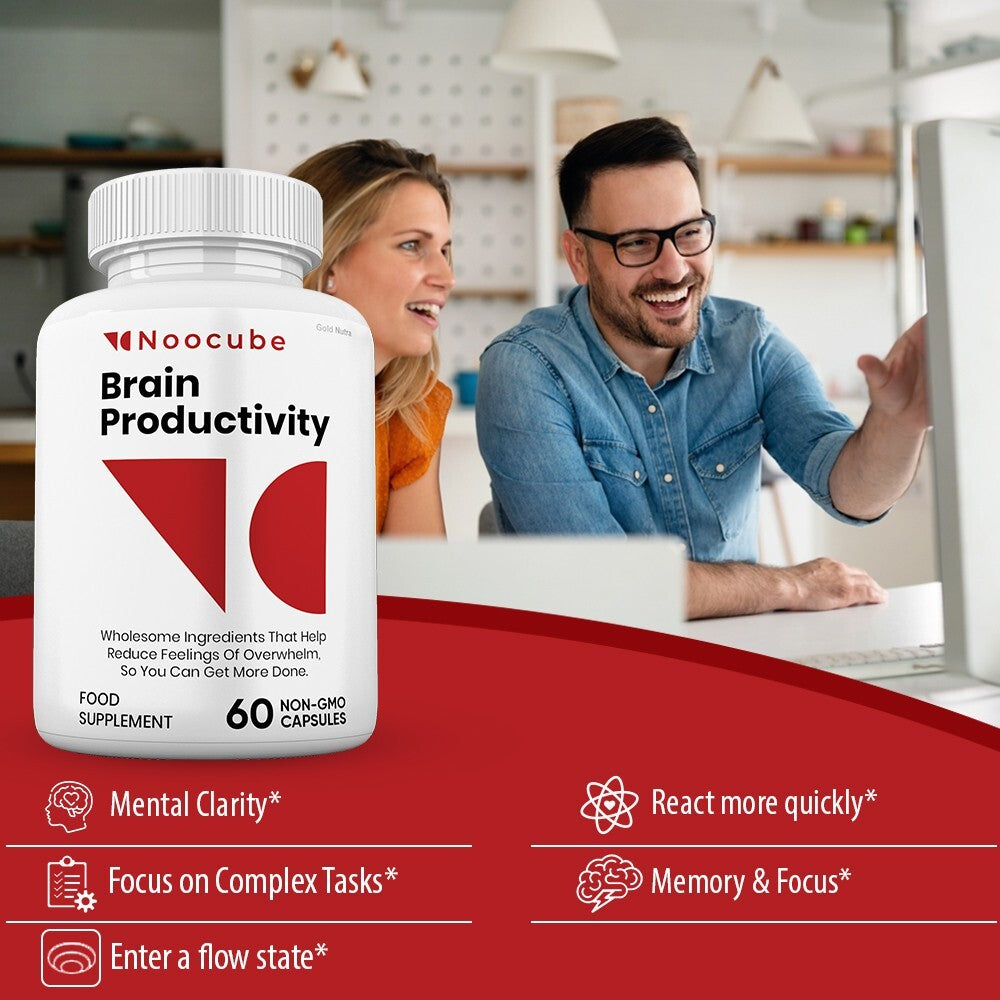 (5 Pack) Noocube Brain Productivity Pills, Cognitive & Memory, Premium Formula