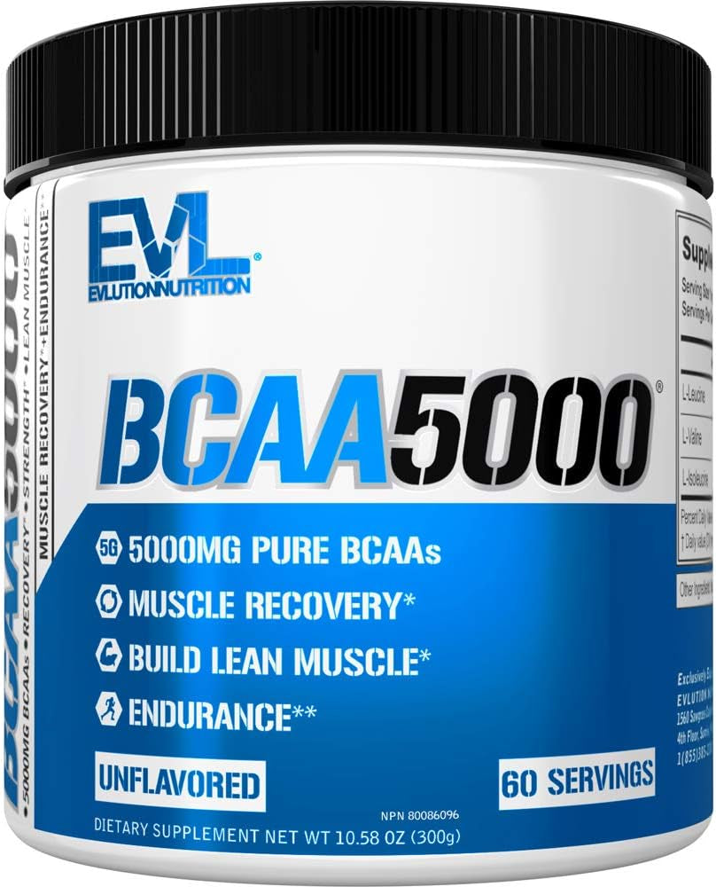 EVL Bcaas Amino Acids Powder - BCAA Powder Post Workout Recovery Drink and Stim