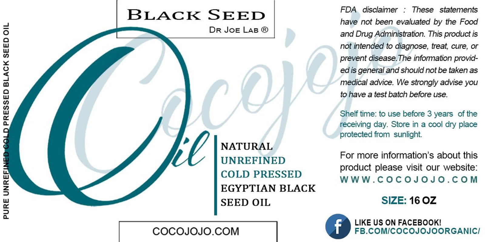 Egyptian Black Seed Oil 16 Oz Pure Natural Black Cumin Seed Oil Unrefined Cold Pressed Extra Virgin - Moisturizing, Soothing, Hydrating, & Nourishing for Hair Skin Body