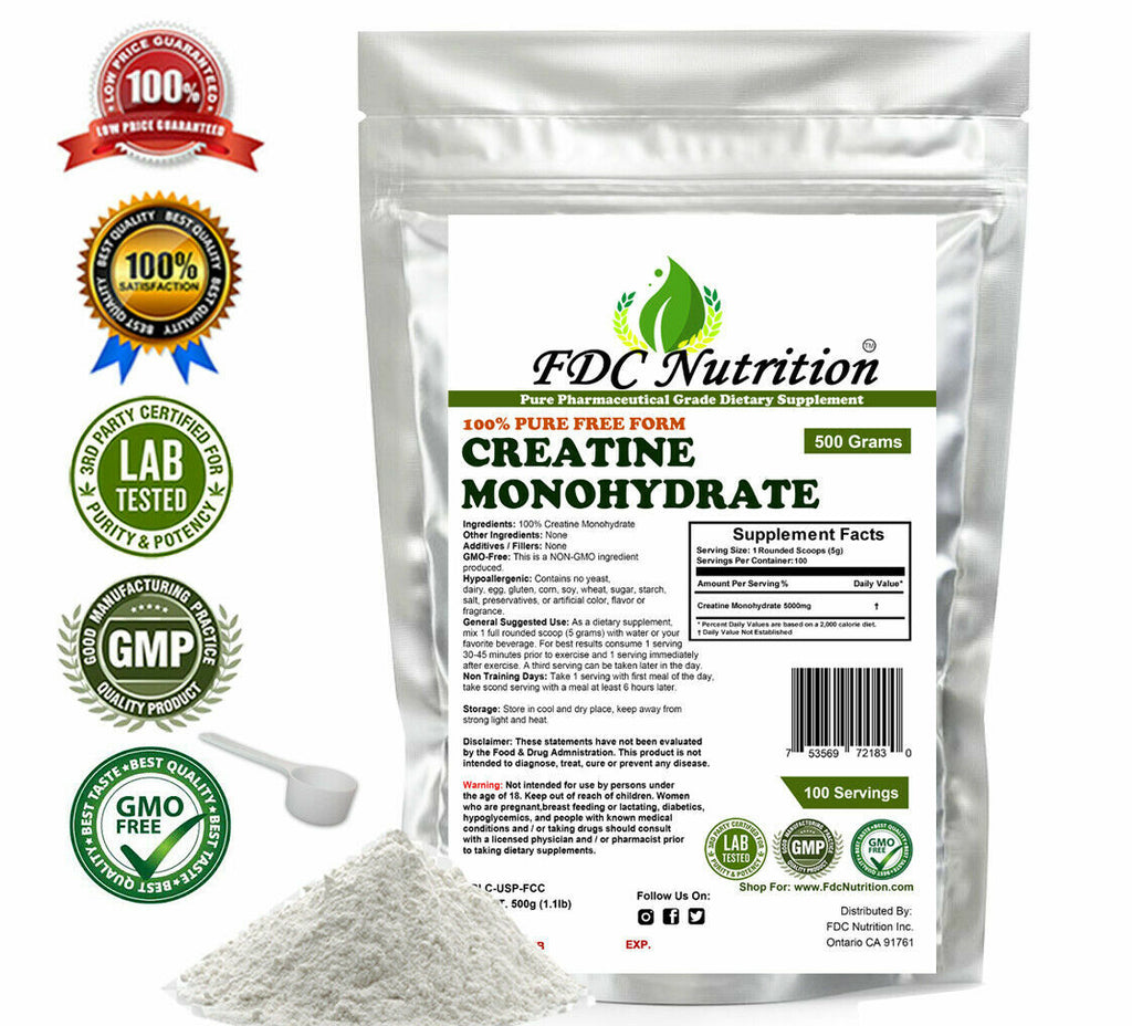 FDC Creatine Monohydrate, Micronized Creatine Mono, Pure Powder All Size